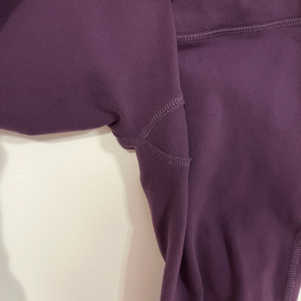 Alo Yoga Goddess Ribbed Legging Purple Pennant Stormy Heather Gray XS